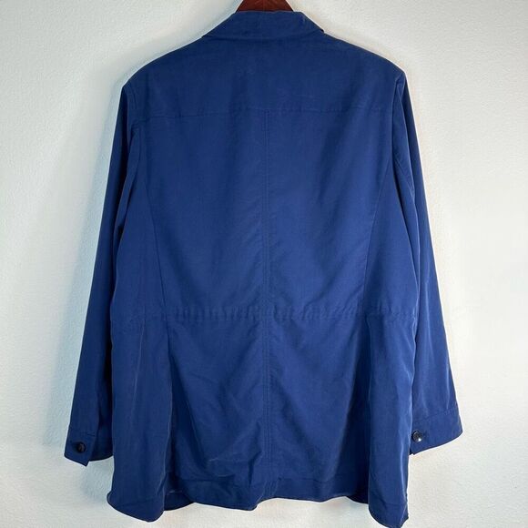 Chico’s Womens Cobalt Blue Modal Blend Utility Jacket XL Casual Sporty Office - Picture 2 of 9